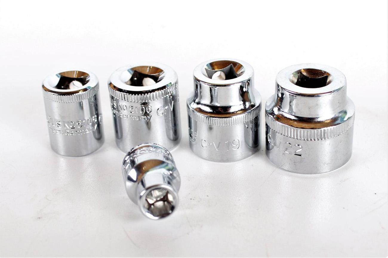SALTUS 3/8" zestaw profesjonalnych nakrętek CV 6-22 mm 8 sztuk 5106