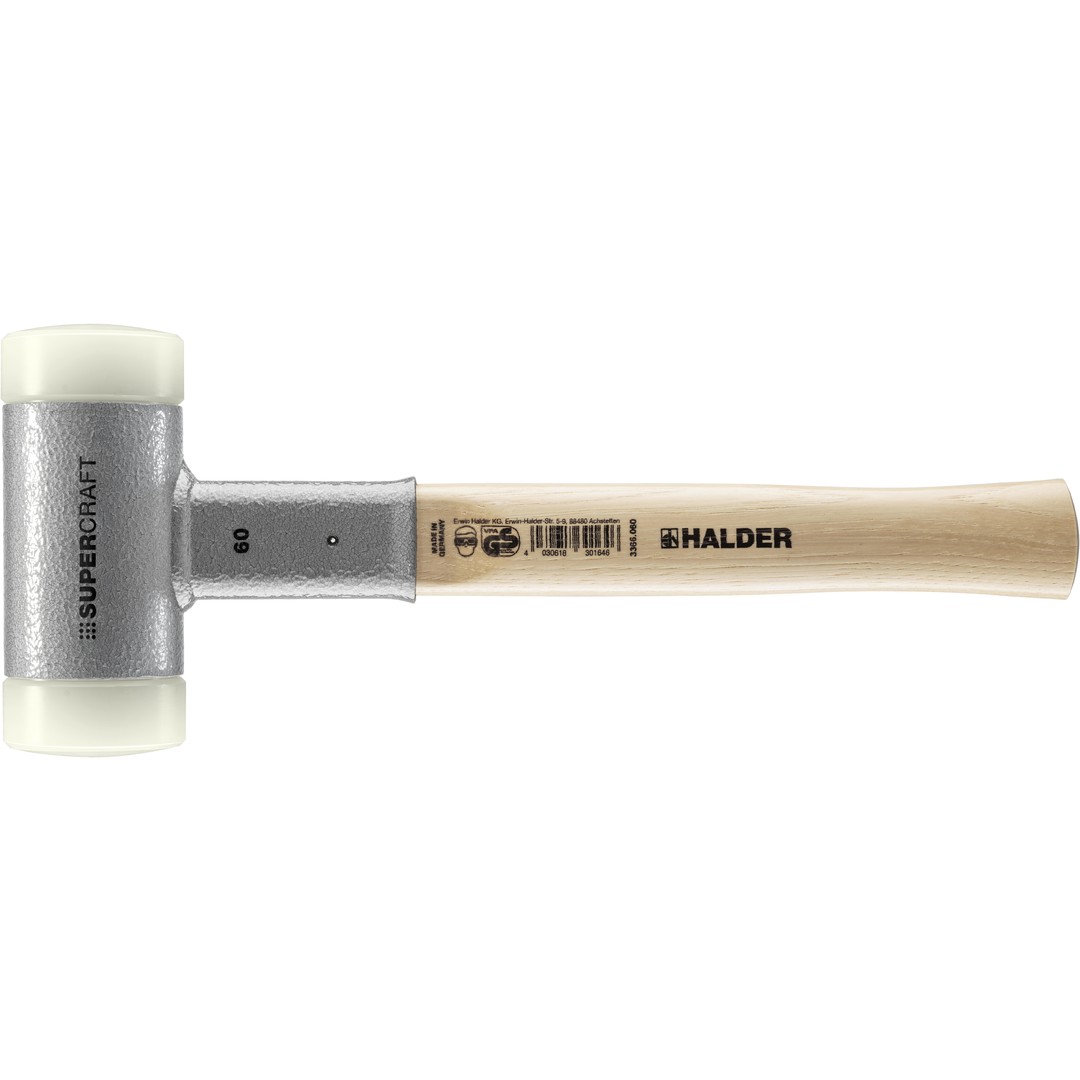 Młotek SUPERCRAFT z miękkim obuchem, z tłumiącym drgania, ergonomicznie ukształtowanym i lakierowanym trzonkiem hikorowym | D=60 mm | 3366.060 Młotek SUPERCRAFT z miękkim obuchem, z tłumiącym drgania, ergonomicznie ukształtowanym i lakierowanym trzonkiem hikorowym | D=60 mm | 3366.060
