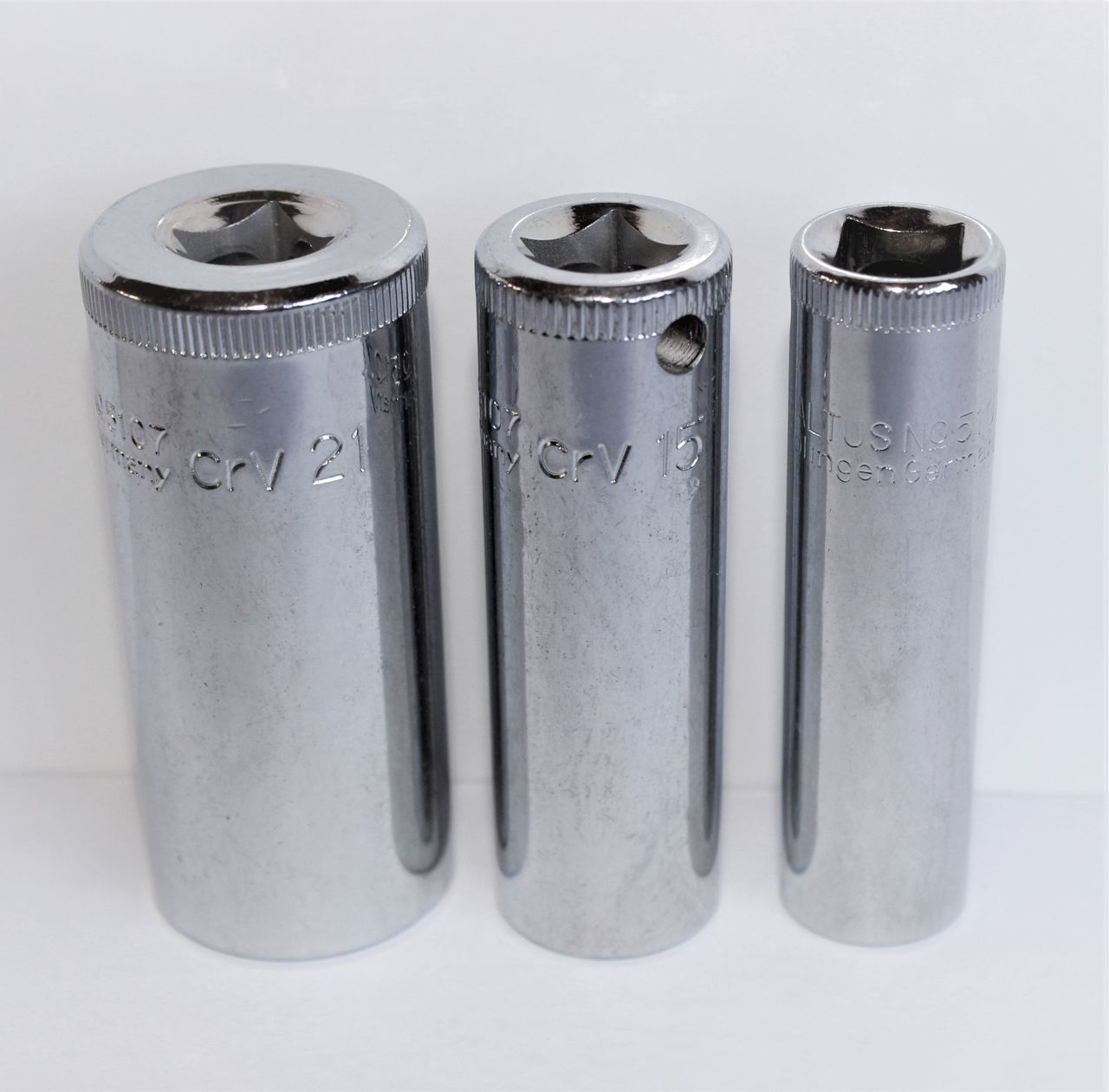 SALTUS Steckschlüssel-Einsatz Stecknuss 3/8" Nuss Set 12, 15 & 21 mm lang Nüsse