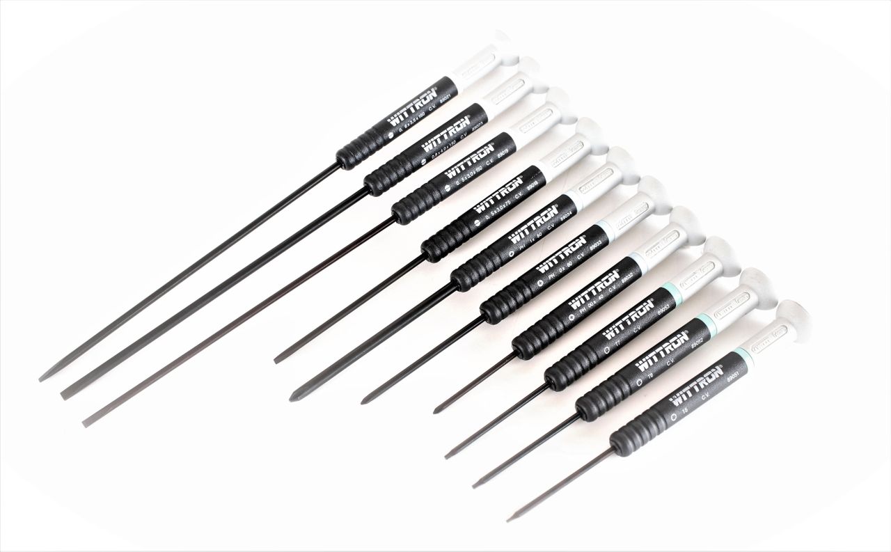 WITTRON Schraubendreher Set 10 tlg. Kreuz Schlitz Torx Feinmechaniker Satz Profi