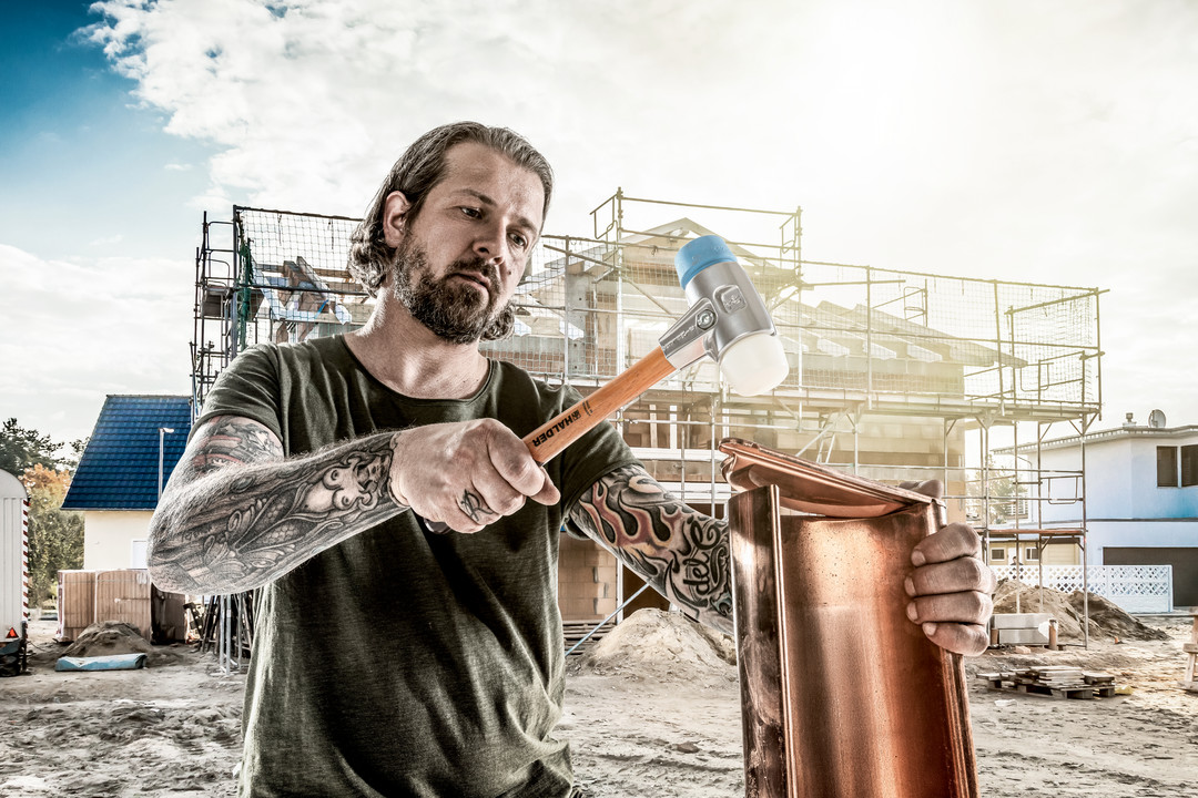 SIMPLEX-Schonhammer, TPE-soft / Nylon; mit Aluminiumgehäuse und hochwertigem Holzstiel | D=30 mm | 3118.030 Młotek SIMPLEX z miękkim obuchem, TPE-miękki / nylon; z aluminiową obudową i wysokiej jakości drewnianym trzonkiem | D=60 mm | 3118.060