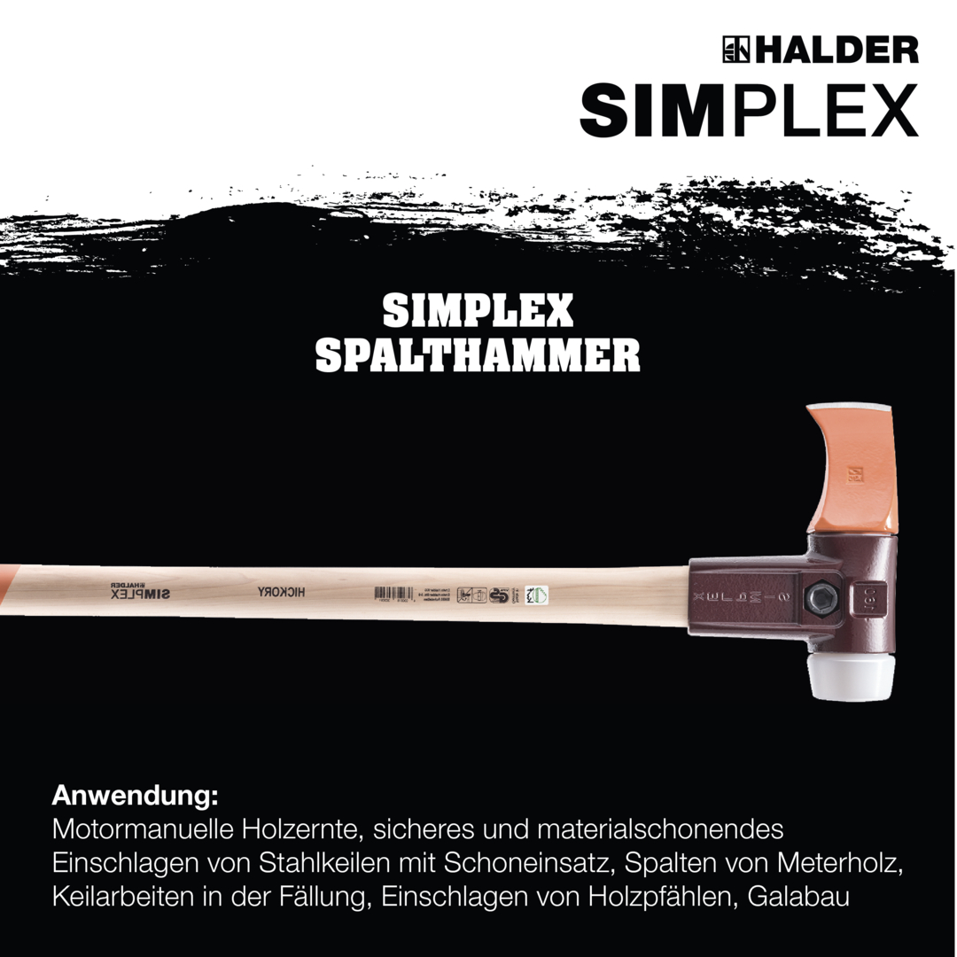 SIMPLEX-Spalthammer, mit Tempergussgehäuse und Hickorystiel | D=60 mm | 3007.160