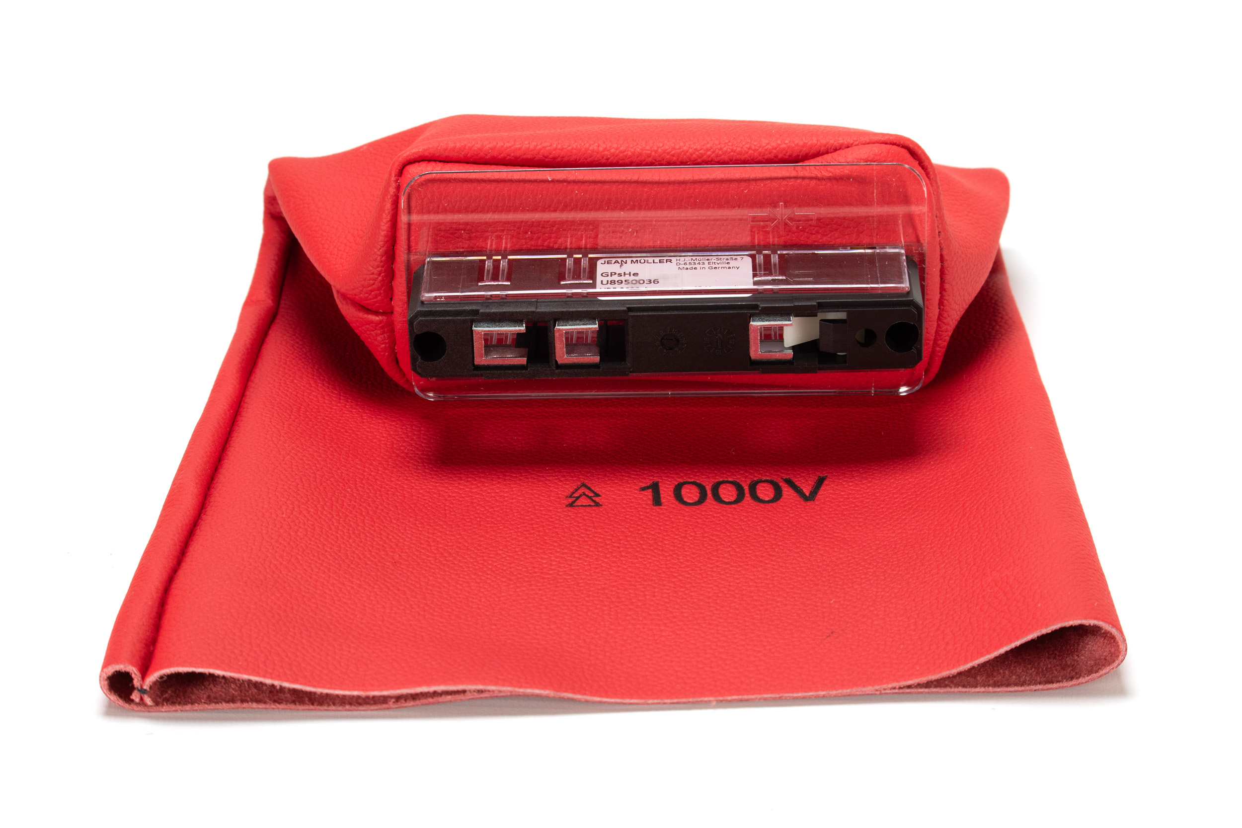 NH wsuwane rękawice ochronne myMAW skórzany mankiet czerwony 00-4 dla elektryków NH wsuwane rękawice ochronne myMAW skórzany mankiet czerwony 00-4 dla elektryków