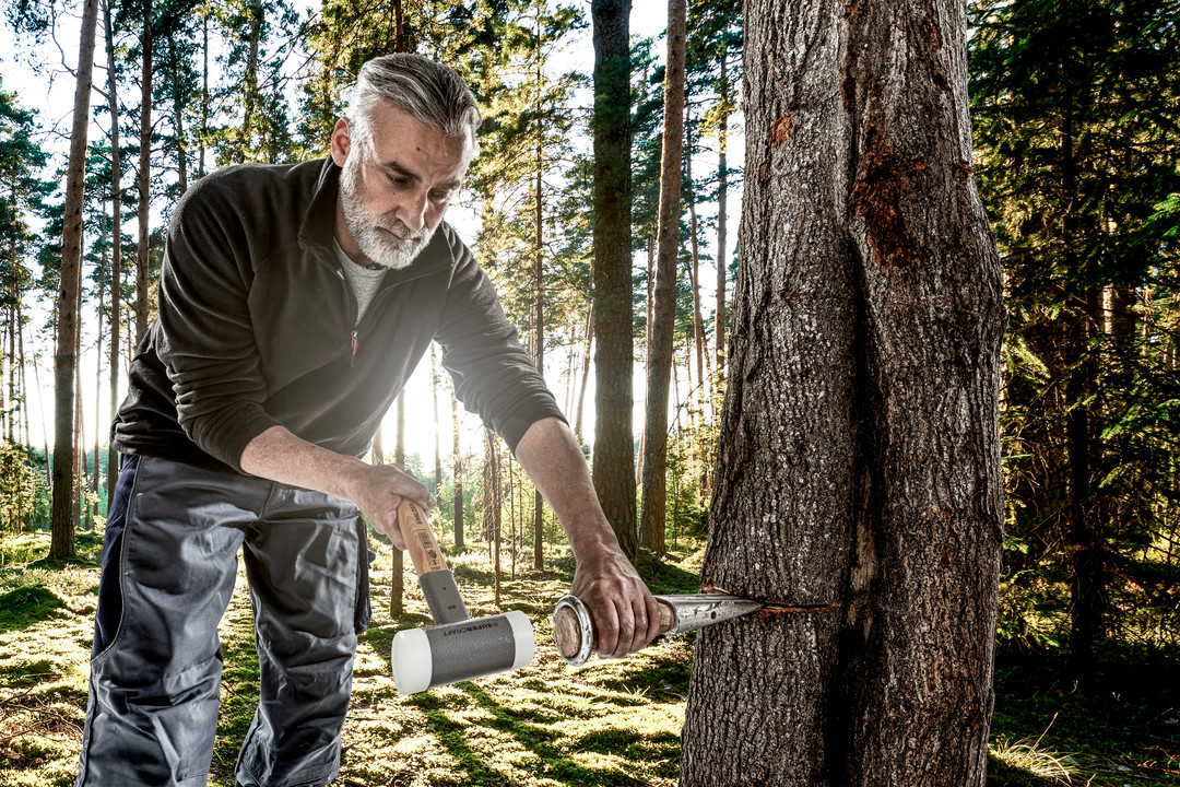 SUPERCRAFT-Schonhammer, mit schwingungsdämpfendem, ergonomisch geformtem und lackiertem Hickorystiel | D=20 mm | 3366.020 Młotek SUPERCRAFT z miękkim obuchem, z tłumiącym drgania, ergonomicznie ukształtowanym i lakierowanym trzonkiem hikorowym | D=80 mm | 3366.080