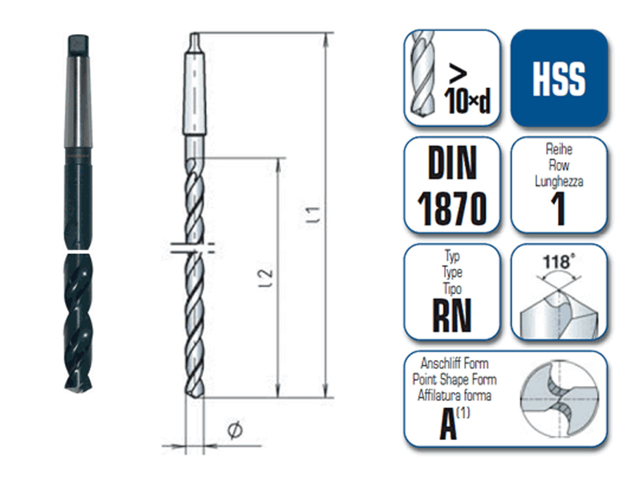 HSS Spiralbohrer Überlang MK3 29 mm DIN1870 R1 RN 201442 Hartmetallbohrer Bohrer
