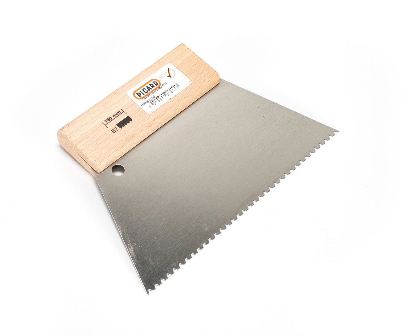 7x PICARD Zahnspachtel B2 Metall 180mm Leimspachtel Trapez feingezahnt Spachtel
