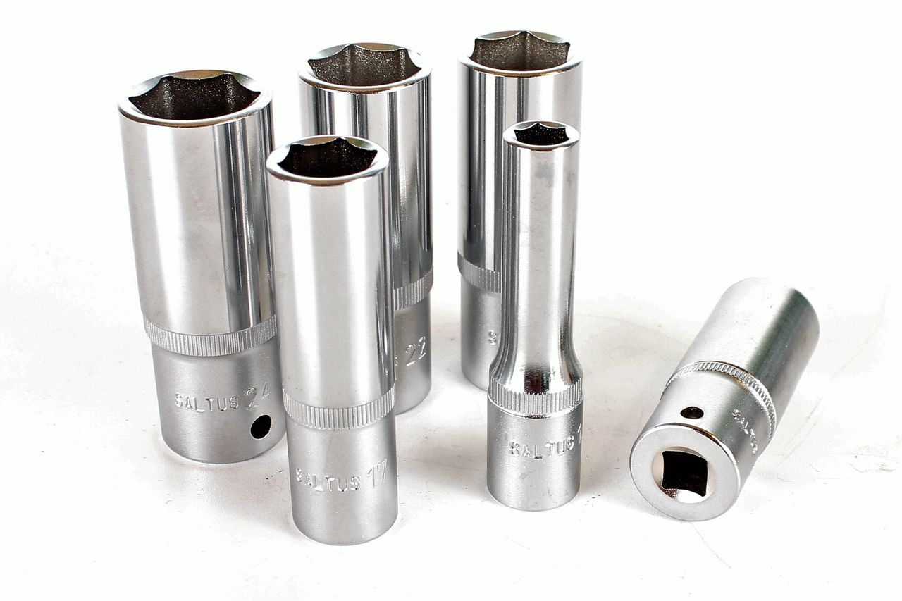 SALTUS 1/2" Steckschlüssel-Einsatz-Set 10-24 mm Sechskant 6-teilig lange Nuss