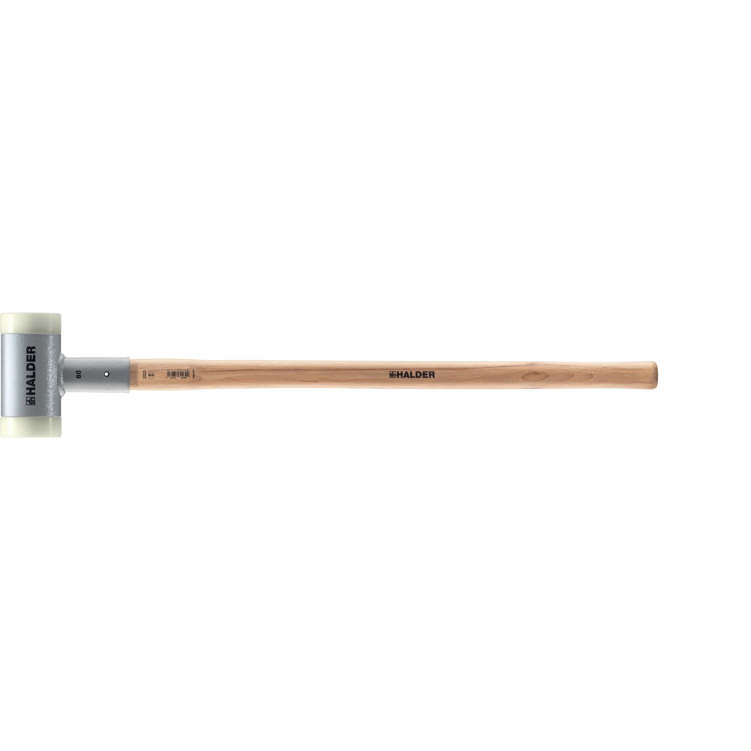 Młotek z tłumiącym drgania, ergonomicznie ukształtowanym i lakierowanym uchwytem hikorowym | D=80 mm / Waga=3600 g | 3366.0S3