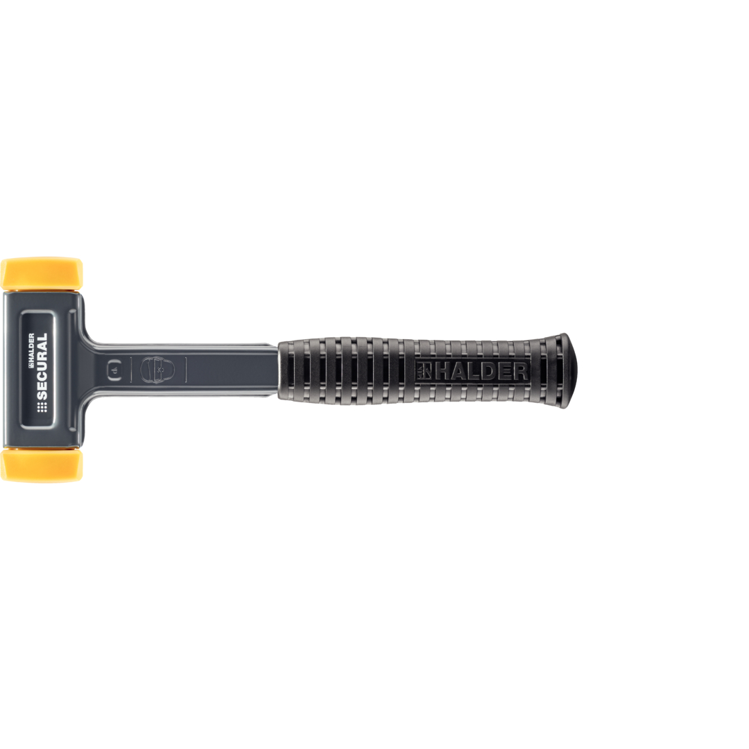 SECURAL-Schonhammer, Kopf und Stiel bruchsicher aus einem Stück Stahl, Schlageinsätze rechteckig | L=30 mm / B=40 mm | 3380.040