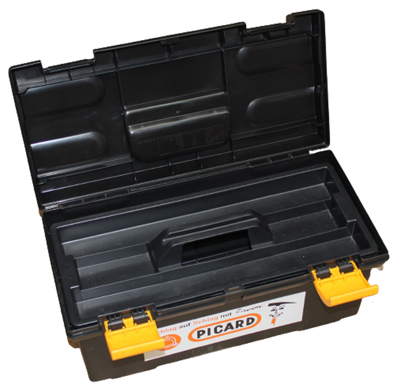 PICARD Werkzeugkoffer 50x25x20 cm Toolbox mit Einsatz Kunststoff schwarz Kiste