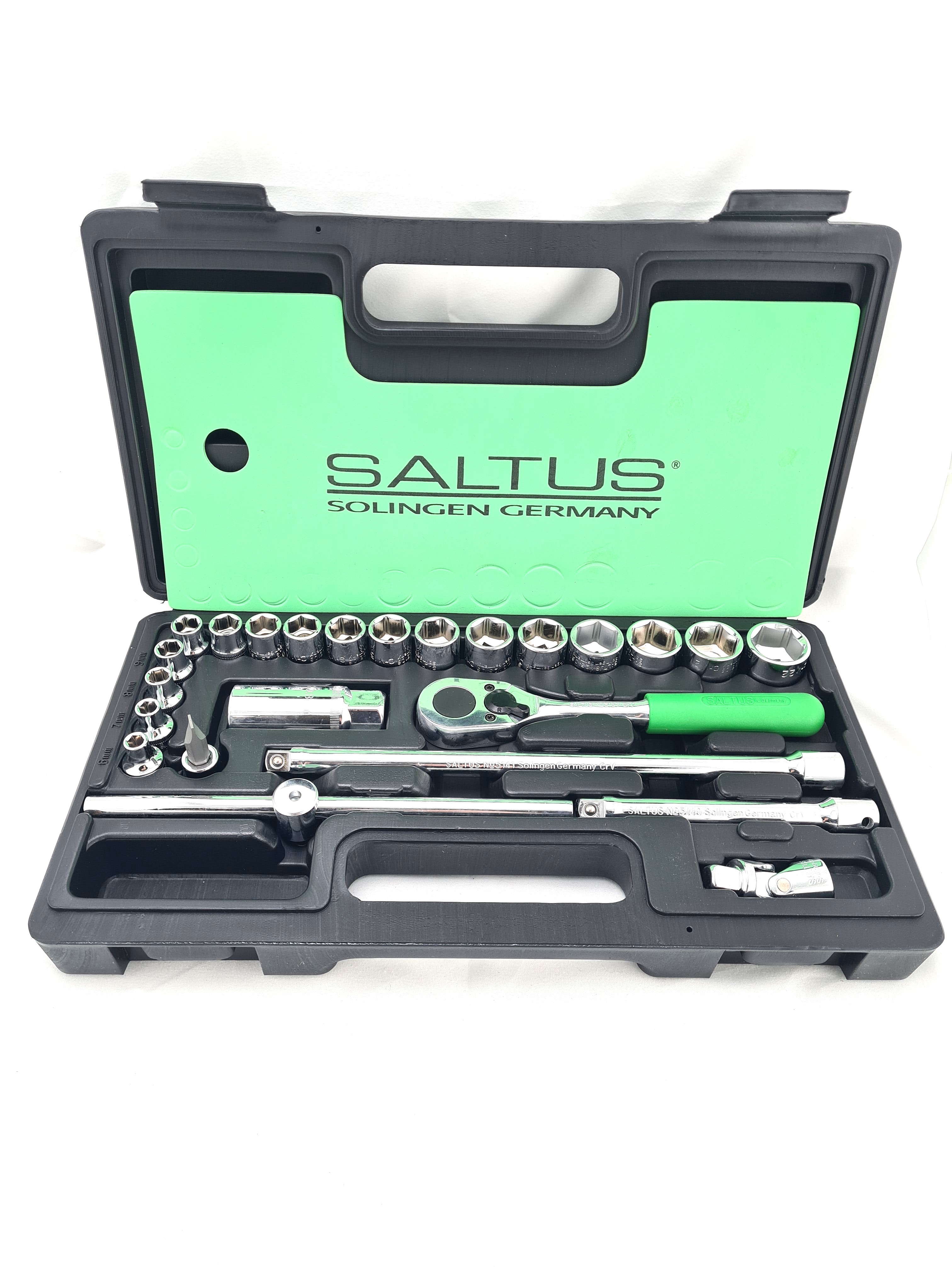 SALTUS Knarrenkasten 24-tlg Ratschenkasten Steckschlüssel-Satz Werkzeugsatz 3/8" SALTUS Knarrenkasten 24-tlg Ratschenkasten Steckschlüssel-Satz Werkzeugsatz 3/8"