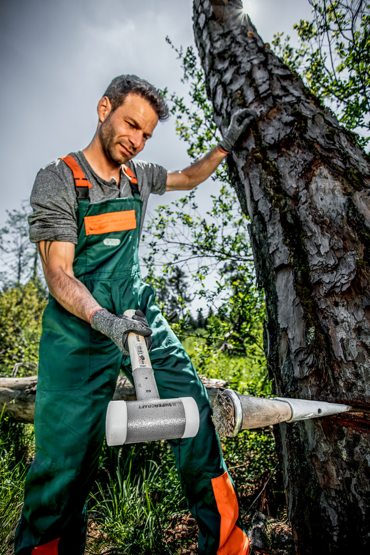 SUPERCRAFT-Schonhammer, mit schwingungsdämpfendem, ergonomisch geformtem und lackiertem Hickorystiel | D=20 mm | 3366.020 Młotek SUPERCRAFT z miękkim obuchem, z tłumiącym drgania, ergonomicznie ukształtowanym i lakierowanym trzonkiem hikorowym | D=80 mm | 3366.080