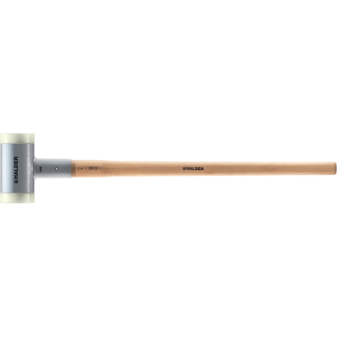 Młotek z tłumiącym drgania, ergonomicznie ukształtowanym i lakierowanym uchwytem hikorowym | D=100 mm / Waga=6500 g | 3366.0S6