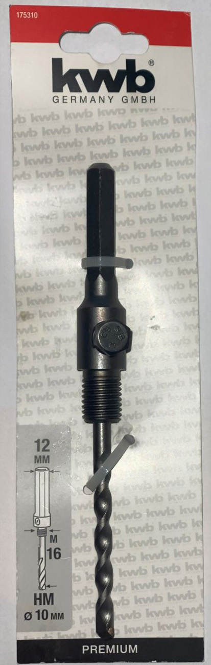 KWB SDS PLUS Sechskant Aufnahmeschaft mit Zentrierbohrer 175310 12 mm HM Ø 10 mm