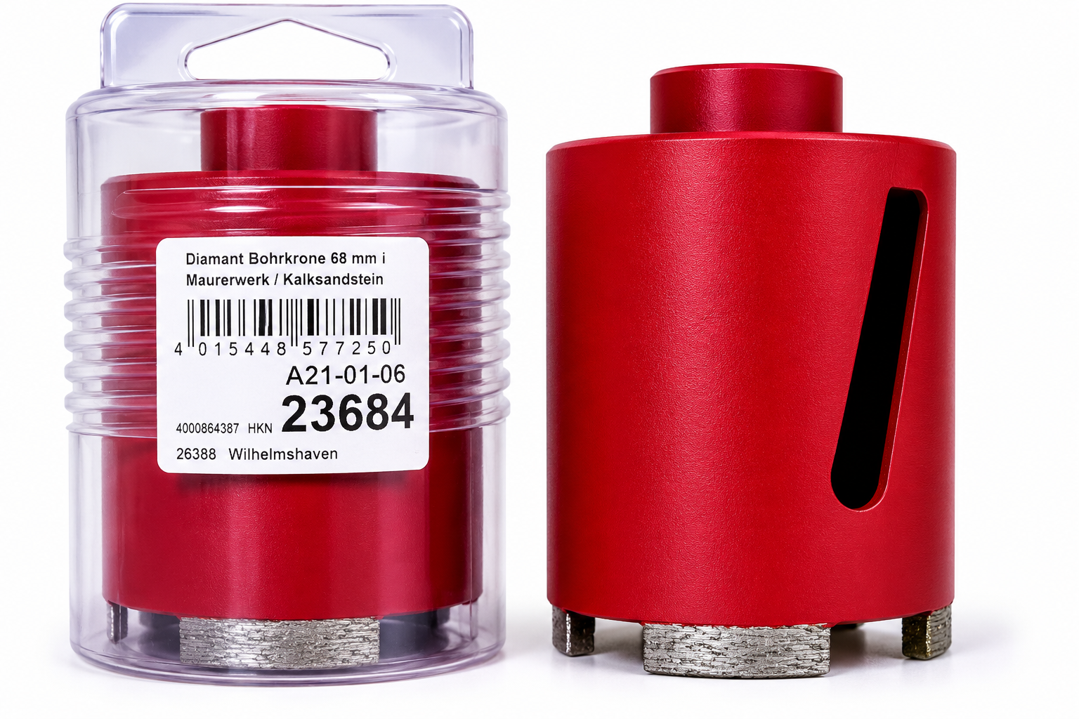 Diamant-Bohrkrone Ø 68 mm 23684 Dosensenker Hohlbohrer Mauerwerk Kalksandstein