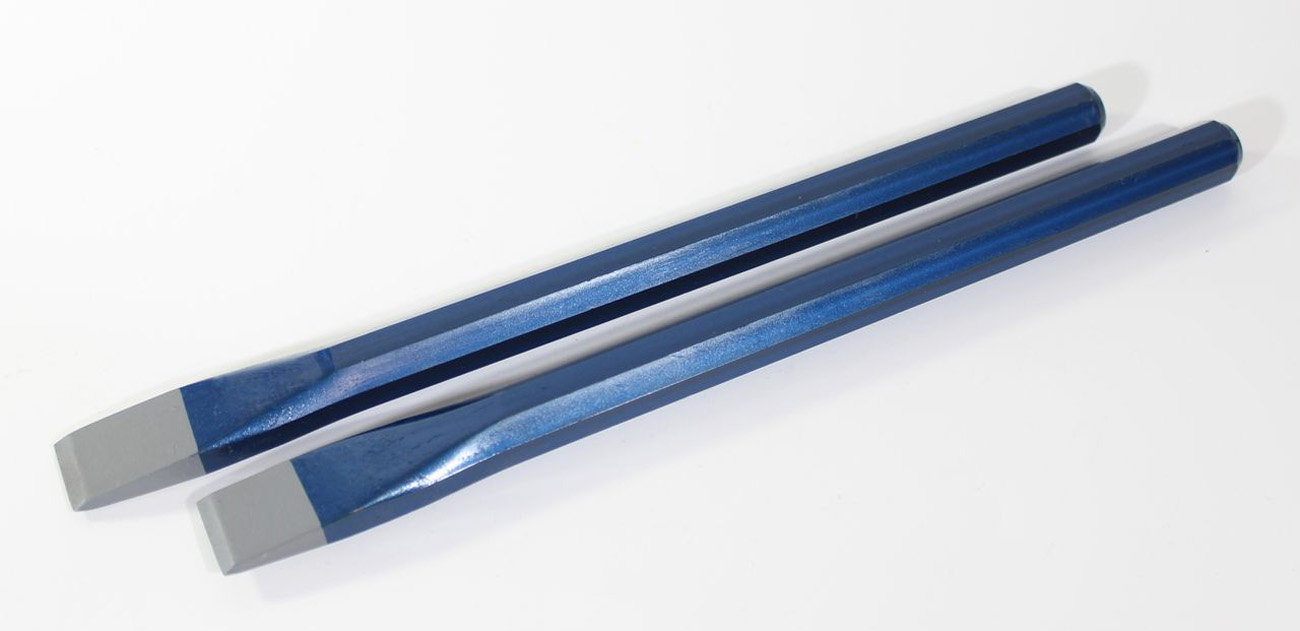 2x RENNSTEIG dłuto płaskie murarskie ośmiokątne 300x18x22mm dłuto narzędzie udarowe
