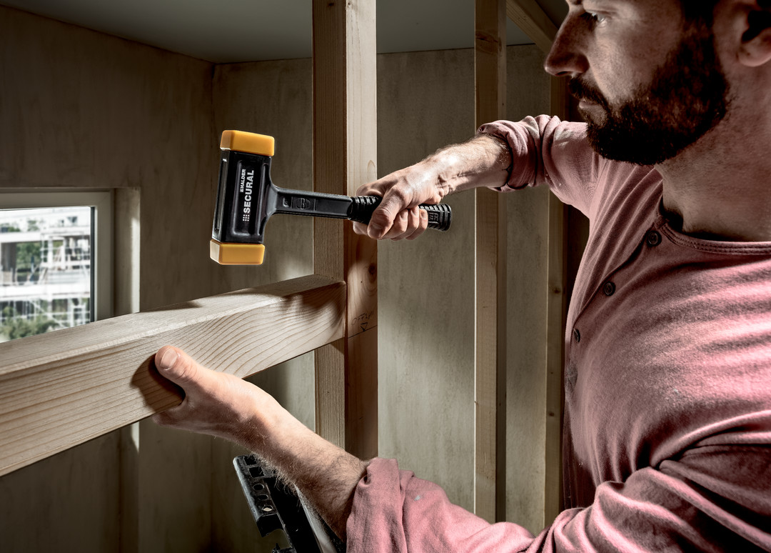 SECURAL-Schonhammer, Kopf und Stiel bruchsicher aus einem Stück Stahl, Schlageinsätze rechteckig | L=30 mm / B=40 mm | 3380.040 SECURAL-Schonhammer, Kopf und Stiel bruchsicher aus einem Stück Stahl, Schlageinsätze rechteckig | L=35 mm / B=45 mm | 3380.045