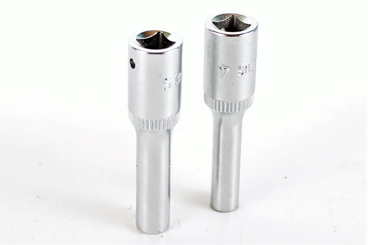 SALTUS 1/4" Steckschlüssel-Einsatz-Set 4-5 mm Doppel Sechskant 2-teilig lang