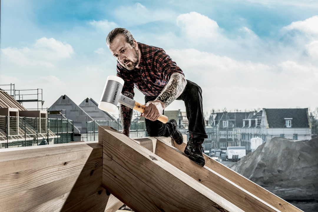 SUPERCRAFT-Schonhammer, mit schwingungsdämpfendem, ergonomisch geformtem und lackiertem Hickorystiel | D=20 mm | 3366.020 Młotek SUPERCRAFT z miękkim obuchem, z tłumiącym drgania, ergonomicznie ukształtowanym i lakierowanym trzonkiem hikorowym | D=80 mm | 3366.080