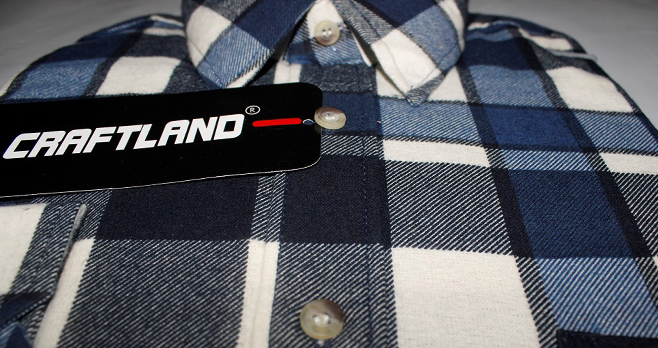CRAFTLAND Flanell-Hemd 1725 Karohemd Arbeitshemd Herren Gr. S kariert Baumwolle