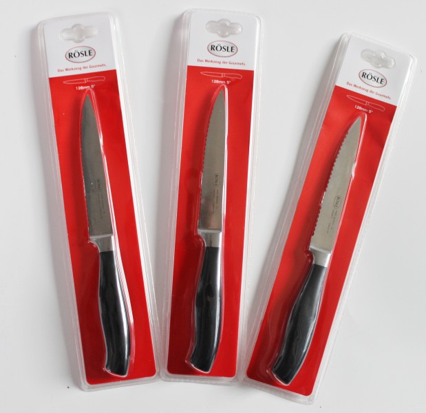 3 RÖSLE Messer 128 mm Küchenmesser Universalmesser Allzweckmesser Küchenmesser