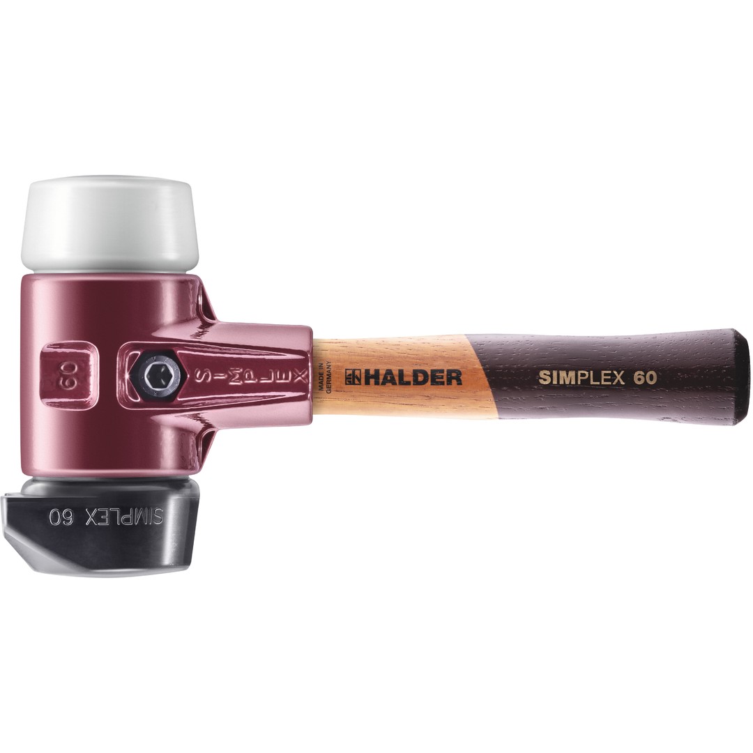 SIMPLEX-Schonhammer, Gummikomposition, mit Standfuß / Superplastik; mit Tempergussgehäuse und hochwertigem extra kurzen Holzstiel | D=60 mm / Stielausführung=extra kurz | 3027.262 SIMPLEX-Schonhammer, Gummikomposition, mit Standfuß / Superplastik; mit Tempergussgehäuse und hochwertigem extra kurzen Holzstiel | D=60 mm / Stielausführung=extra kurz | 3027.262