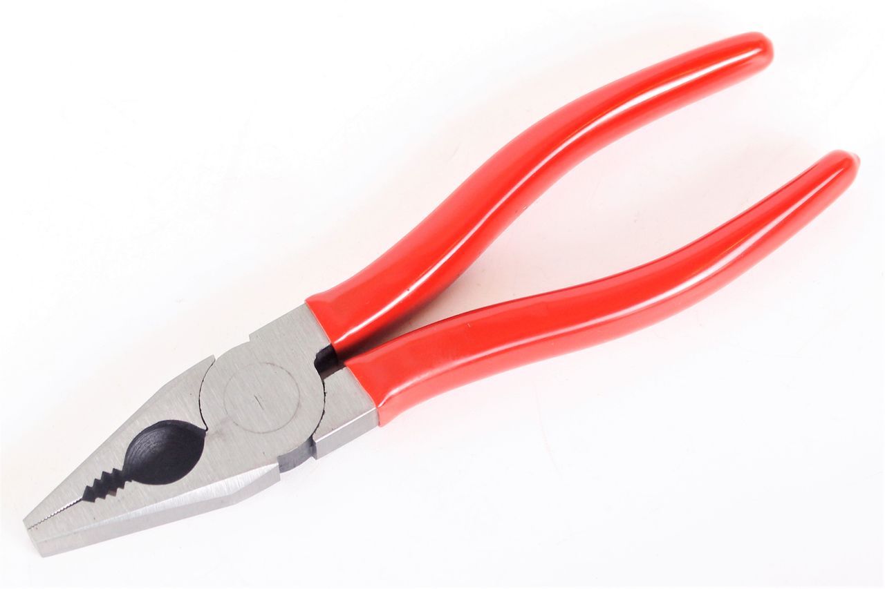 3 x Szczypce uniwersalne 180 mm z plastikową rękojeścią czerwone Szczypce uniwersalne Szczypce dla elektryków