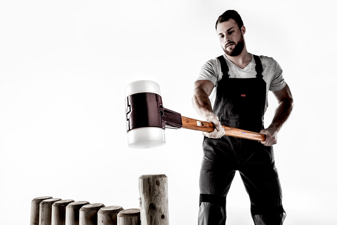 SIMPLEX-Vorschlaghammer, Superplastik; mit Tempergussgehäuse und Hickorystiel | D=80 mm | 3007.081 SIMPLEX-Vorschlaghammer, Gummikomposition / Superplastik; mit Tempergussgehäuse und Hickorystiel | D=60 mm | 3027.061