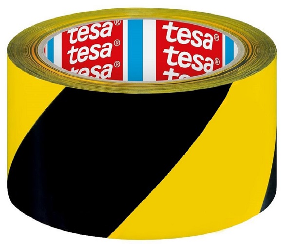 5 x TESA Warnband Markierungsband Klebeband 22mm x 66m schwarz gelb (1m=0,06€)