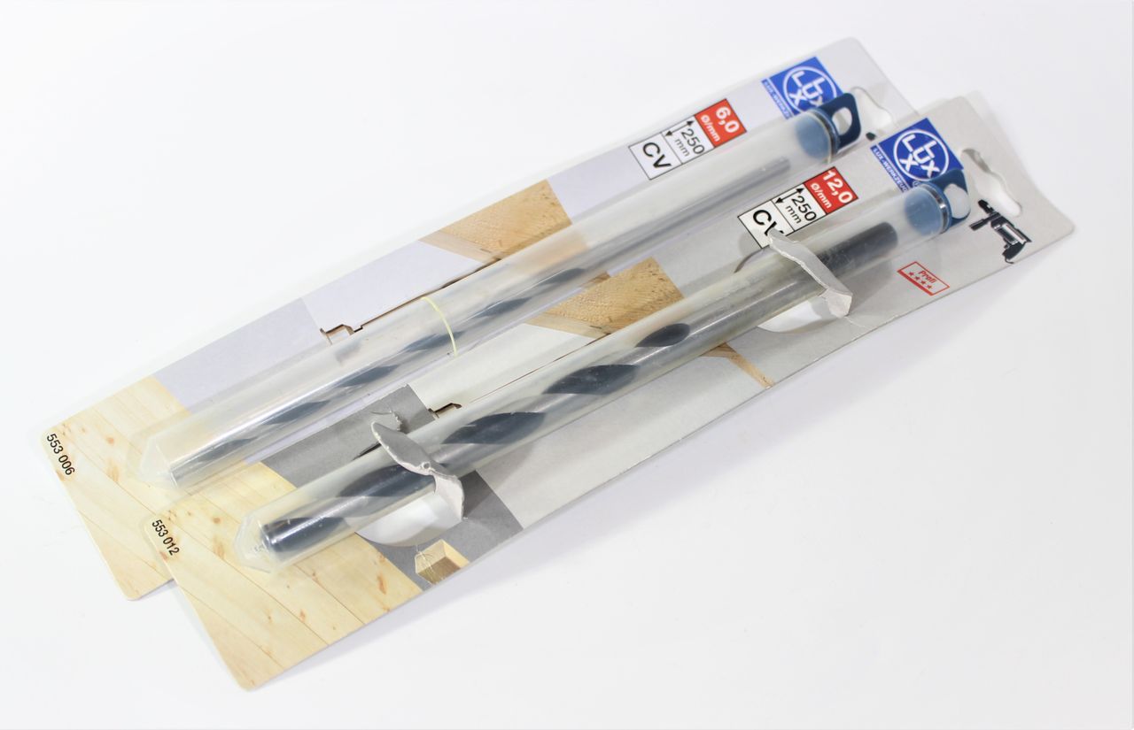 LUX Holzbohrer Set 2-teilig ø 6 und 12 mm CV Bohrer bohren Handwerk Werkzeug