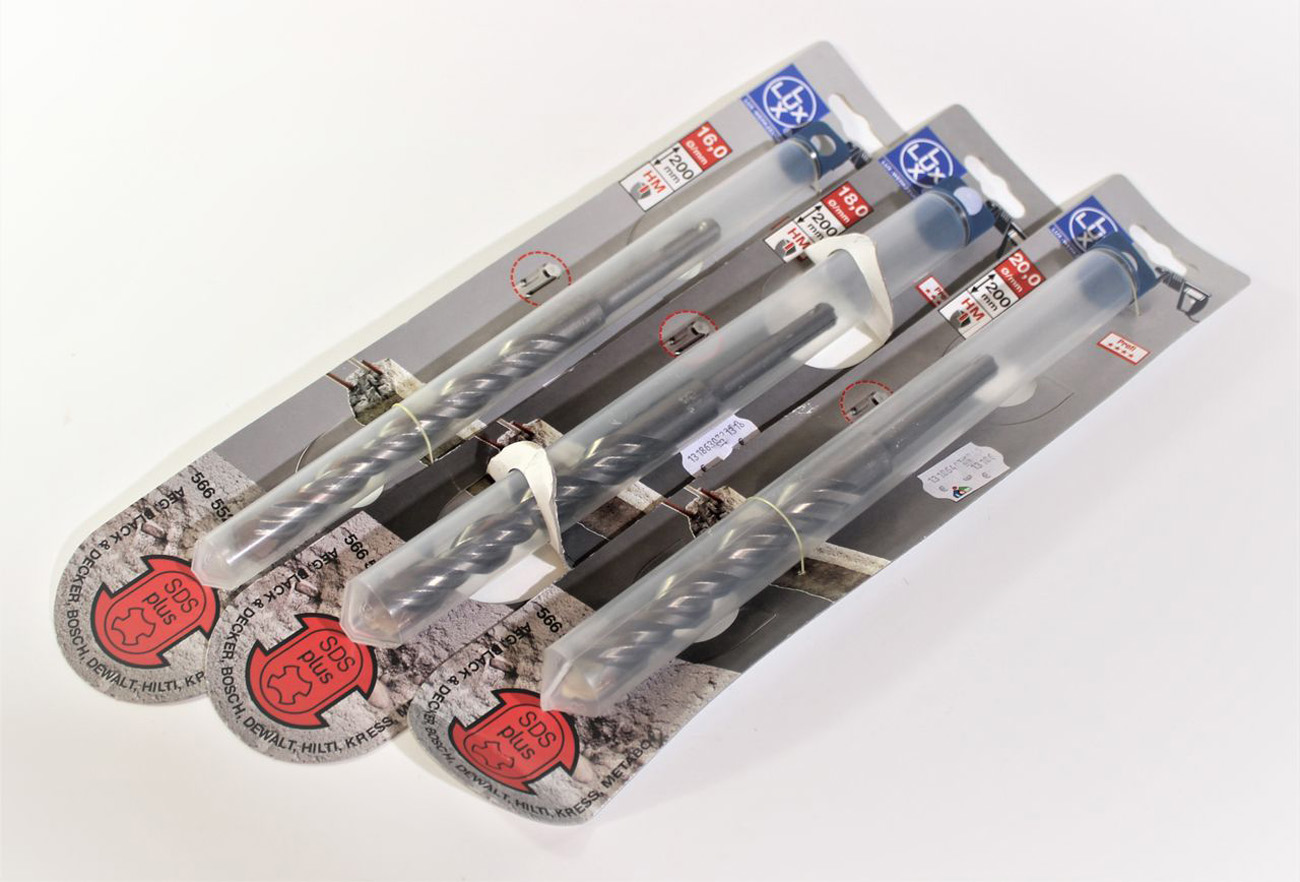 LUX Hammerbohrer ø16,18,20 mm Set 3-tlg. HM SDSplus Steinbohrer Bohrer bohren