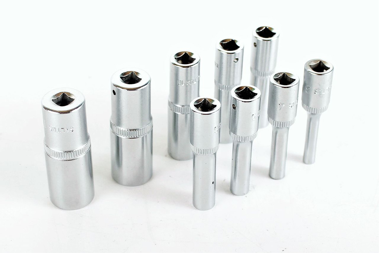 SALTUS Zestaw nasadek 1/4" 3-14 mm z podwójnym sześciokątem 9 szt. dł.