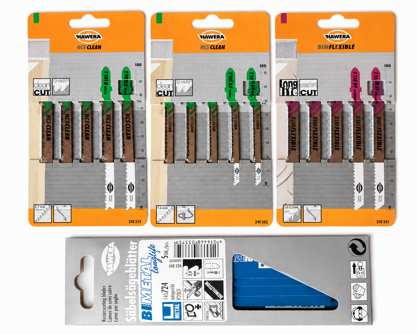 20 x HAWERA Stichsägeblatter Holz Metall Sägeblatt Säbelsägeblätter HSC Set