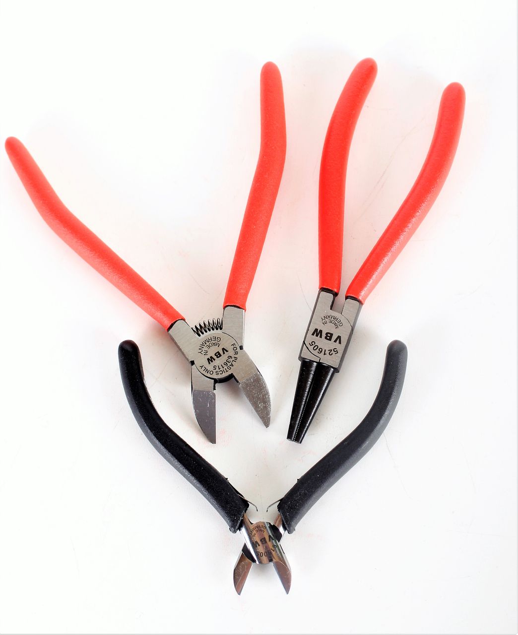 VBW Elektrikerzangen Set 3 tlg. Zangen-Set Rundzange Seitenschneider Glasfaser