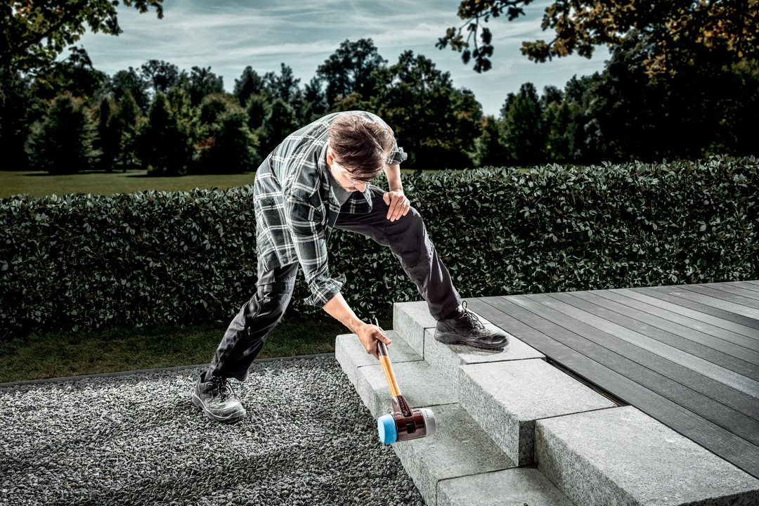 Młotek SIMPLEX z miękkim obuchem, TPE-miękki / TPE-średni; z obudową z żeliwa ciągliwego i wysokiej jakości drewnianym trzonkiem | D=80 mm | 3013.080