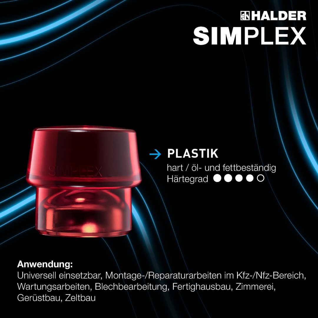 SIMPLEX-Schonhammer, Gummikomposition / Plastik; mit Tempergussgehäuse und hochwertigem Holzstiel | D=30 mm | 3026.030 SIMPLEX-Schonhammer, Gummikomposition / Plastik; mit Tempergussgehäuse und hochwertigem extra kurzen Holzstiel | D=60 mm / Stielausführung=extra kurz | 3026.062