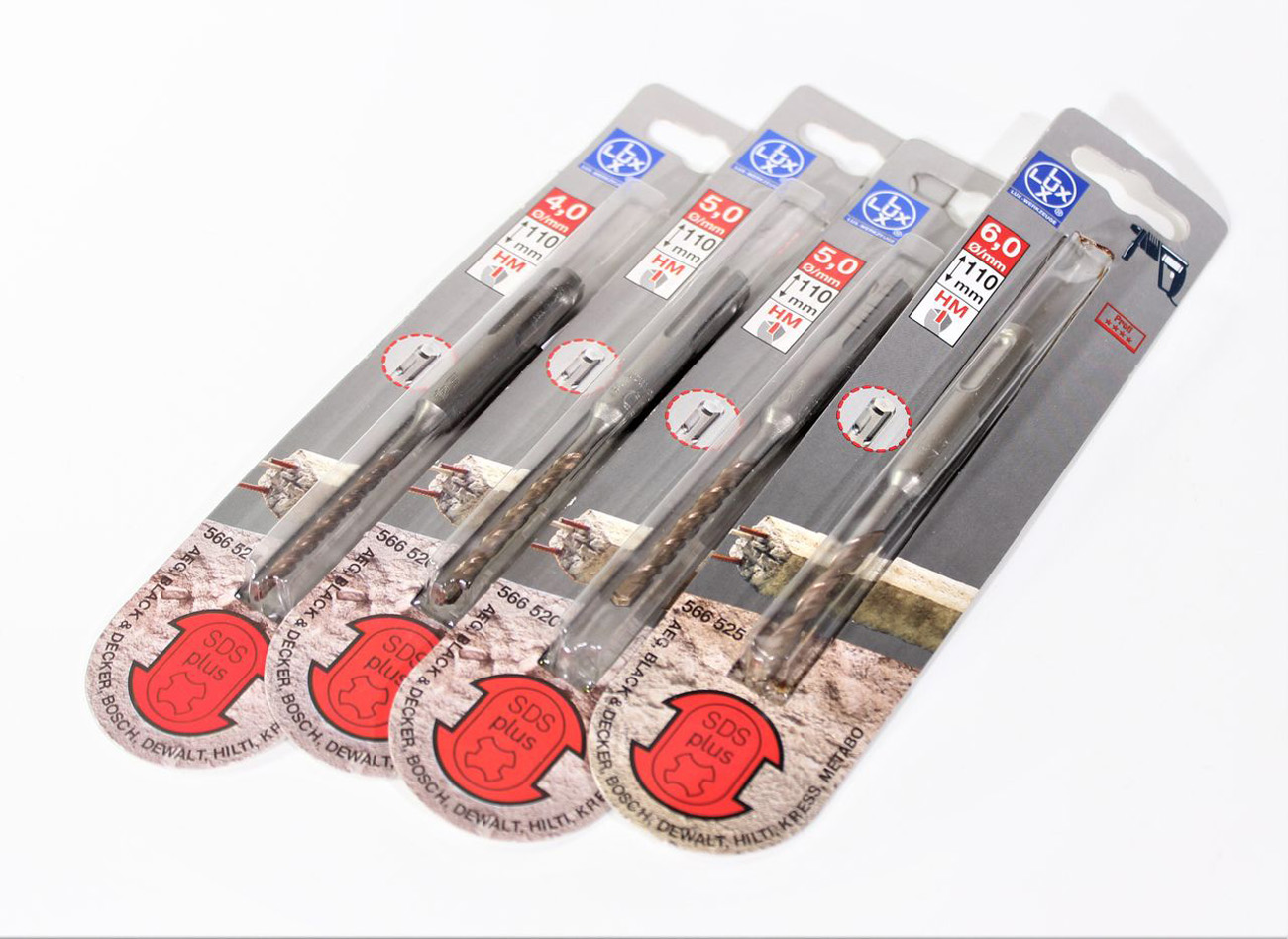 LUX Hammerbohrer ø4,5,6 mm Set 4-teilig HM SDSplus Steinbohrer Bohrer bohren