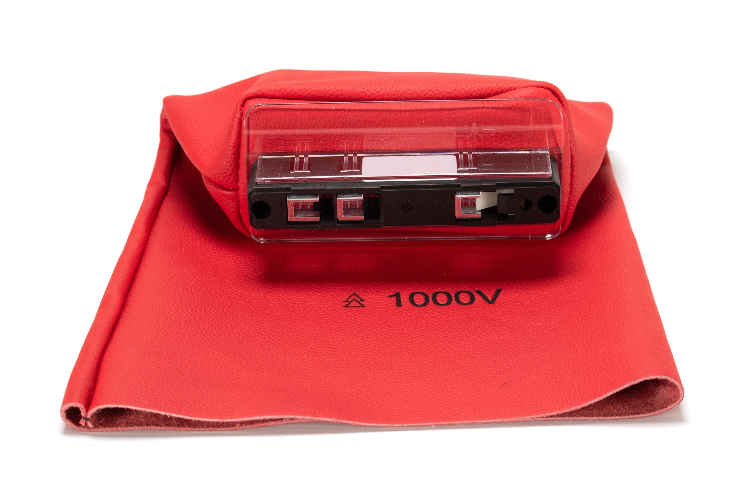 NH wsuwane rękawice ochronne myMAW skórzany mankiet czerwony 00-4 dla elektryków