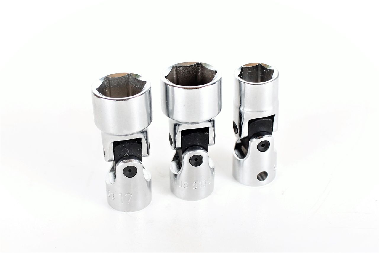 SALTUS Gelenk-Steckschlüsseleinsatz Set 3 tlg 3/8" Gelenk Steckschlüssel Einsatz