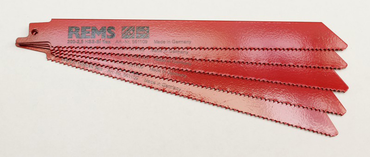 5 x REMS HSS-Bi-Sägeblatt 200 mm 561109 Tigersäge Reciprosäge Puma Cat Tiger