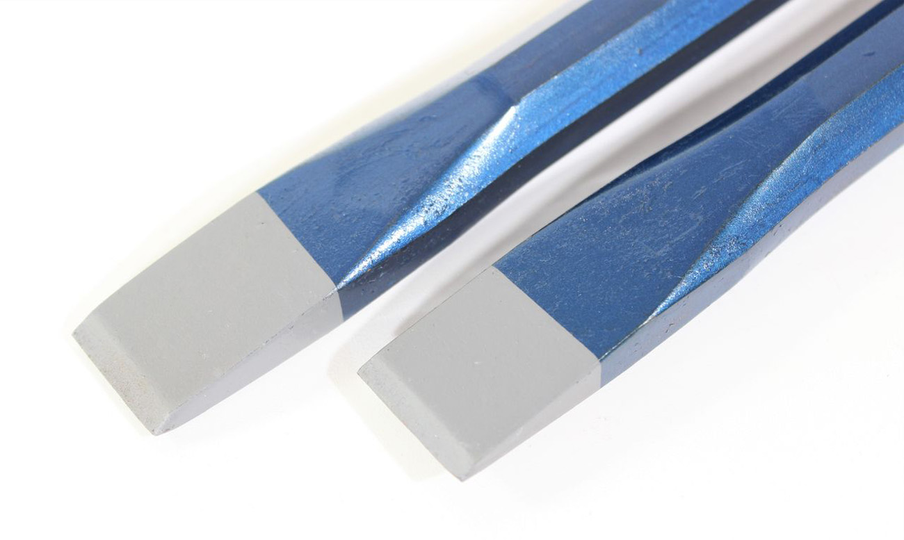 2x RENNSTEIG dłuto płaskie murarskie ośmiokątne 300x18x22mm dłuto narzędzie udarowe