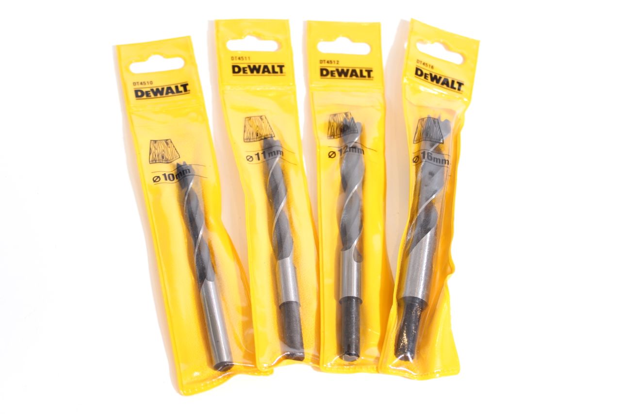DEWALT Holzbohrer Set 4 tlg. 10-16 mm Bohrer Holz Bohrarbeit Satz bohren