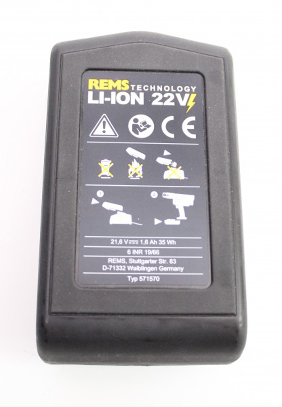 REMS Akku Nr. 571570 Li-Ion 21,6 V 1,5 Ah passend Mini Press 22 V Pressmaschine