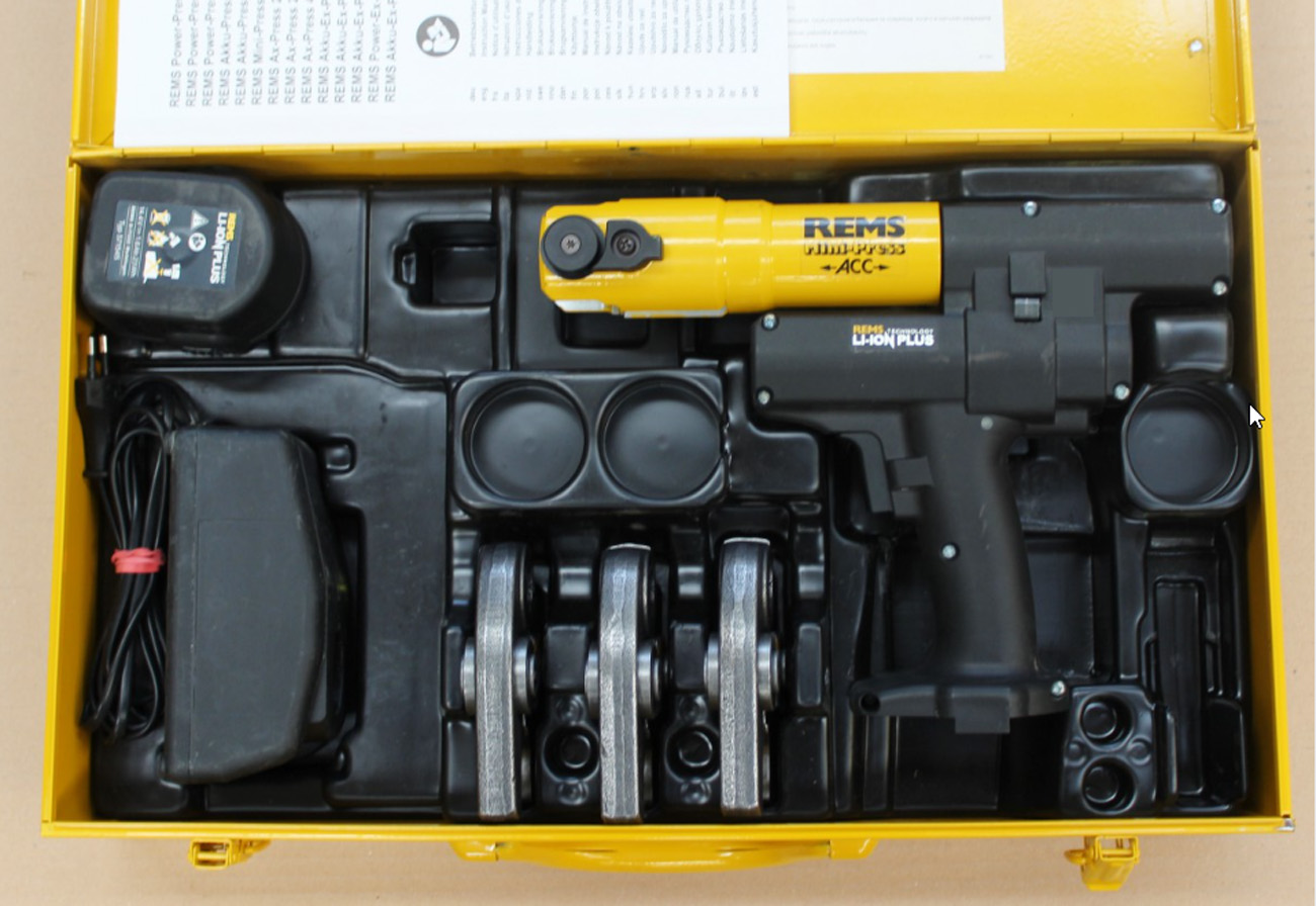 REMS Presszange Mini-Press ACC Li-Ion Nr 578012 + 3 Pressbacken M o V Gebraucht
