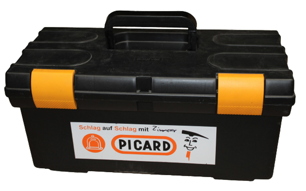 PICARD Werkzeugkoffer 50x24x22 cm Toolbox mit Einsatz Kunststoff schwarz Kiste