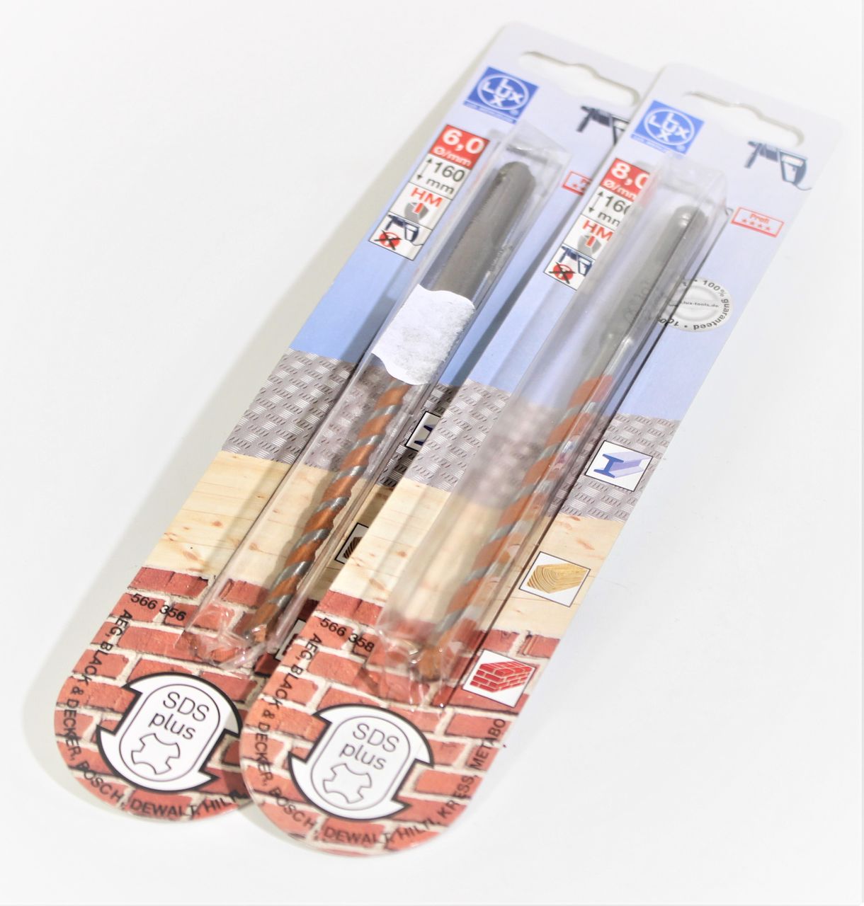 LUX SDS Plus Allzweckbohrer Set 2-tlg. Blechbohrer Holzbohrer Steinbohrer Bohrer