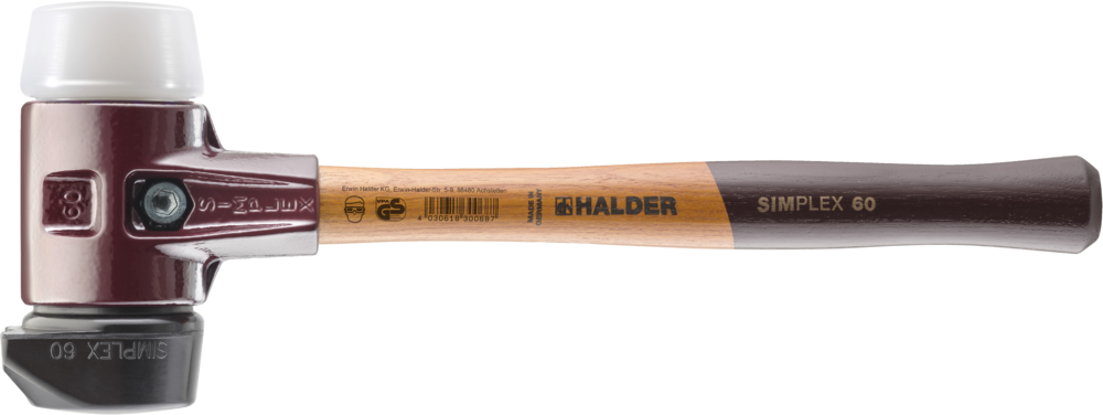 HALDER SIMPLEX-Plusbox, SIMPLEX-Schonhammer  D60, Gummikomposition | 3027s021