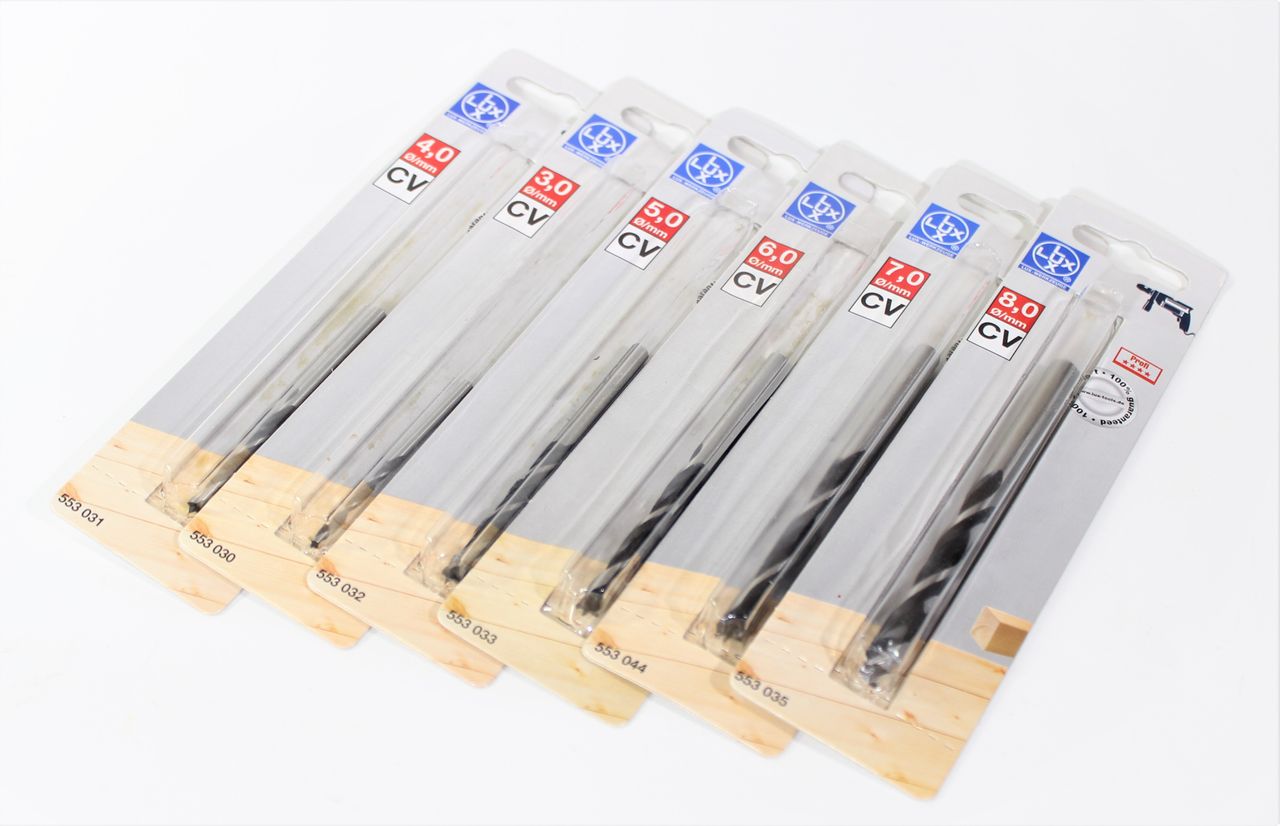 LUX Holzbohrer Set 6-teilig ø3-8mm CV Bohrer bohren Handwerk Werkzeug Holzarbeit