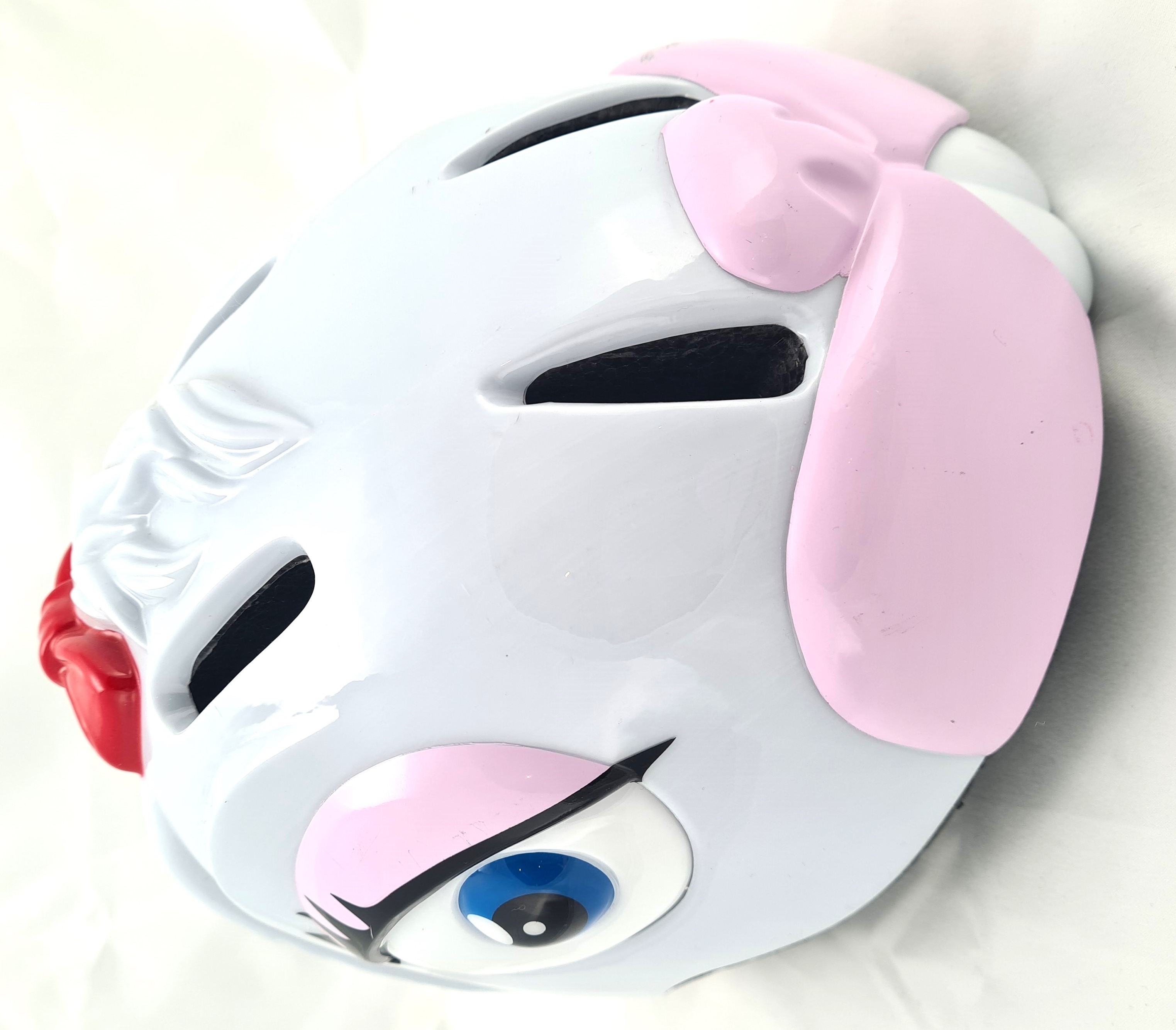 Safe & Sweet Kinder-Fahrradhelm 3D 49–55 cm Verstellbar Hasen-Design Robust Weiß
