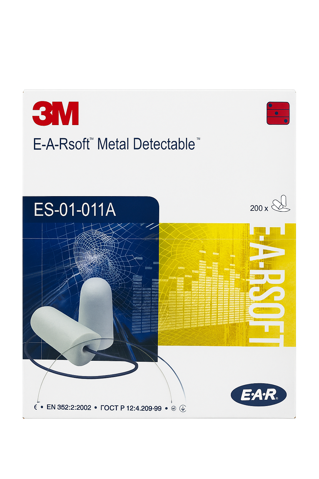 3M E-A-Rsoft detektierbar Gehörschutzstöpsel ES-01-011A Lärmschutz Arbeitsschutz